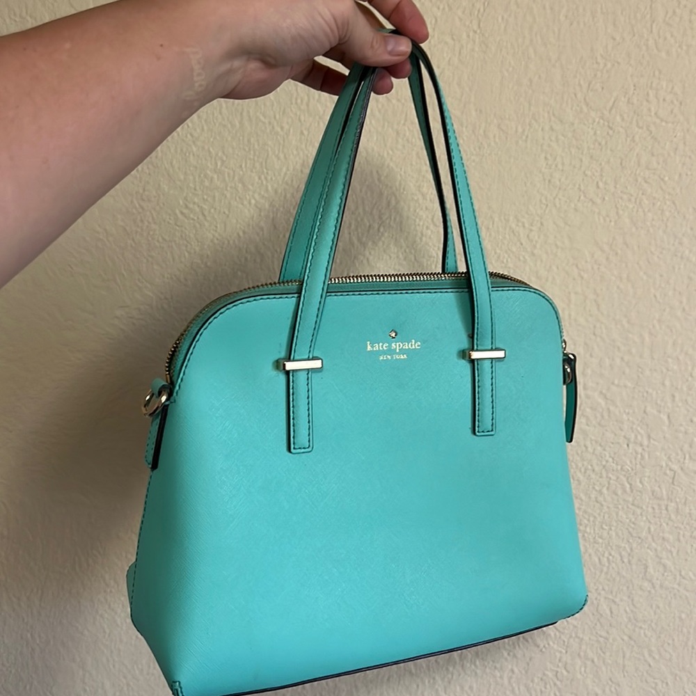 Turquoise Kate Spade bowler bag